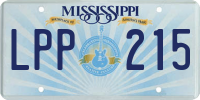 MS license plate LPP215