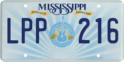 MS license plate LPP216