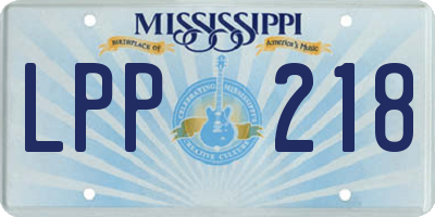 MS license plate LPP218