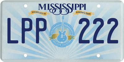 MS license plate LPP222