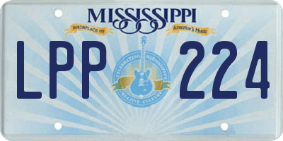MS license plate LPP224