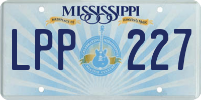MS license plate LPP227