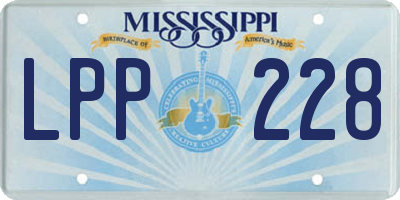 MS license plate LPP228