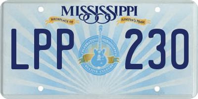 MS license plate LPP230
