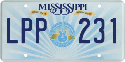 MS license plate LPP231