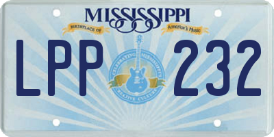 MS license plate LPP232
