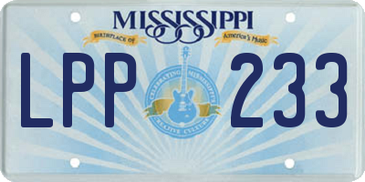 MS license plate LPP233