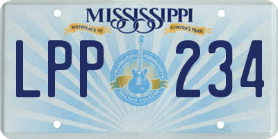MS license plate LPP234