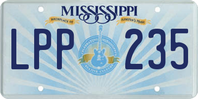 MS license plate LPP235