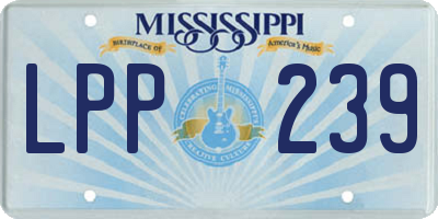 MS license plate LPP239