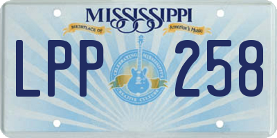 MS license plate LPP258