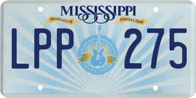 MS license plate LPP275