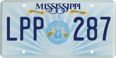 MS license plate LPP287