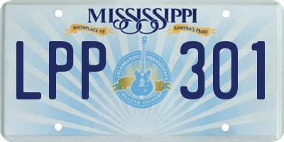 MS license plate LPP301