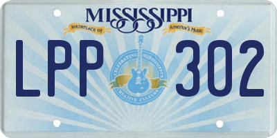 MS license plate LPP302