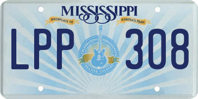 MS license plate LPP308
