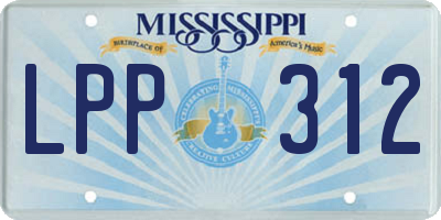 MS license plate LPP312