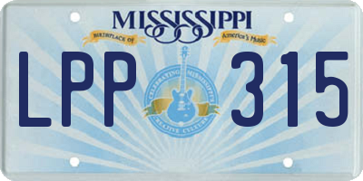 MS license plate LPP315