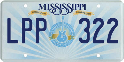 MS license plate LPP322
