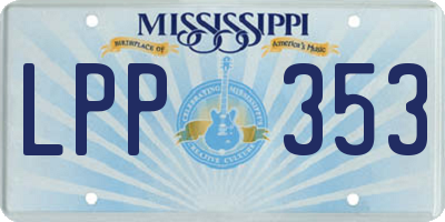 MS license plate LPP353