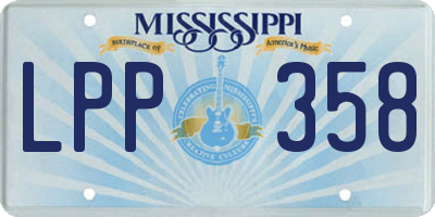 MS license plate LPP358