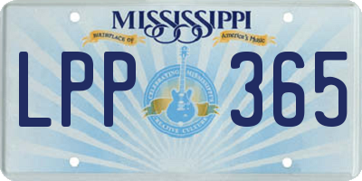 MS license plate LPP365