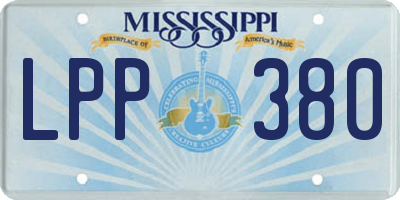 MS license plate LPP380