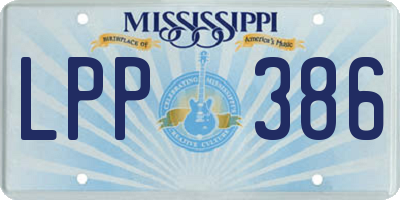 MS license plate LPP386