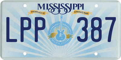 MS license plate LPP387