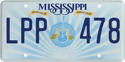 MS license plate LPP478