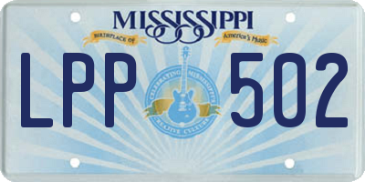 MS license plate LPP502