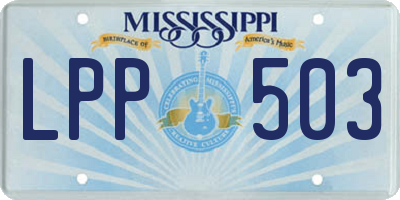 MS license plate LPP503