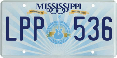 MS license plate LPP536