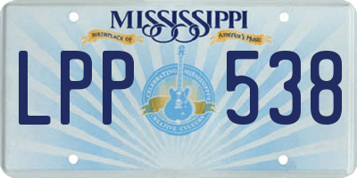 MS license plate LPP538