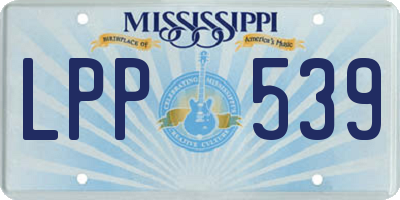 MS license plate LPP539