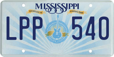 MS license plate LPP540