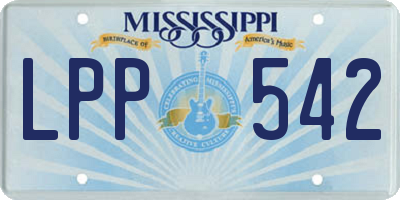 MS license plate LPP542