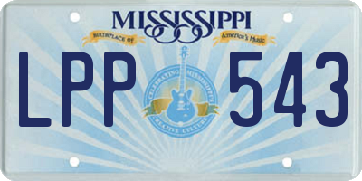 MS license plate LPP543