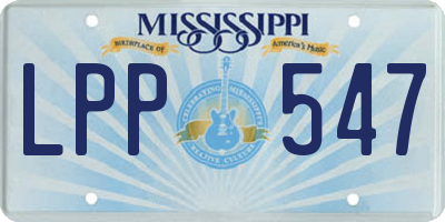 MS license plate LPP547