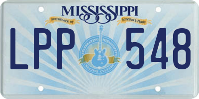 MS license plate LPP548