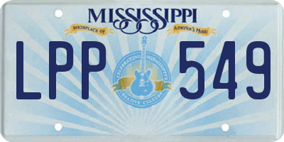 MS license plate LPP549
