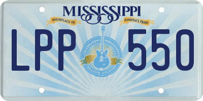 MS license plate LPP550