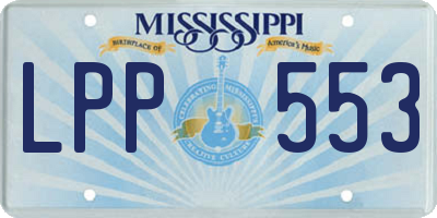 MS license plate LPP553