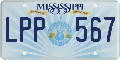 MS license plate LPP567
