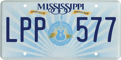 MS license plate LPP577