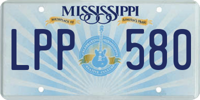 MS license plate LPP580