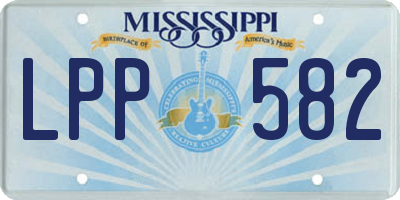 MS license plate LPP582