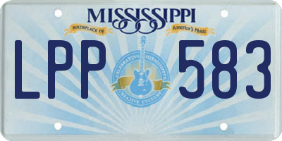MS license plate LPP583