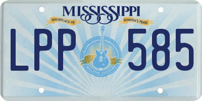 MS license plate LPP585
