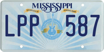 MS license plate LPP587